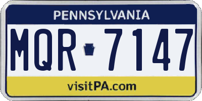 PA license plate MQR7147