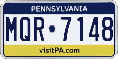 PA license plate MQR7148