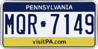 PA license plate MQR7149