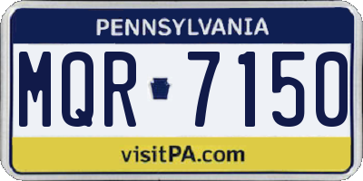PA license plate MQR7150