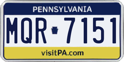 PA license plate MQR7151
