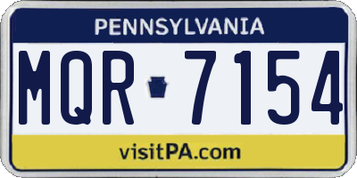 PA license plate MQR7154