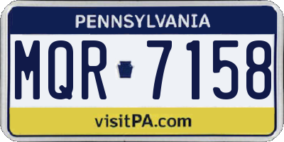 PA license plate MQR7158