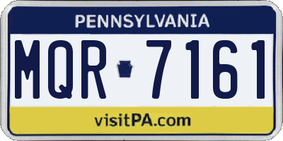 PA license plate MQR7161
