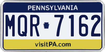 PA license plate MQR7162