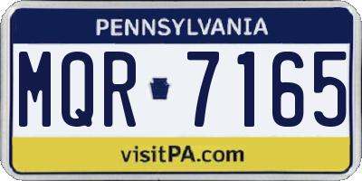 PA license plate MQR7165