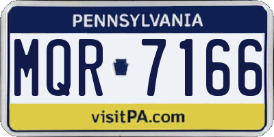 PA license plate MQR7166