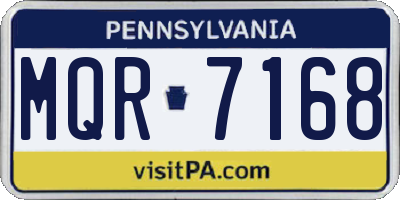 PA license plate MQR7168
