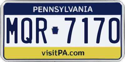 PA license plate MQR7170