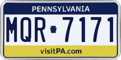 PA license plate MQR7171