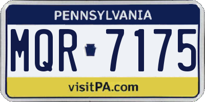 PA license plate MQR7175
