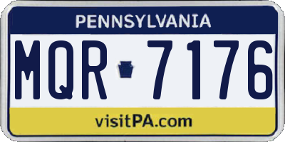 PA license plate MQR7176