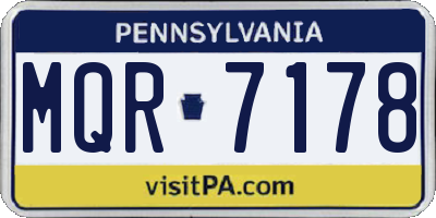 PA license plate MQR7178