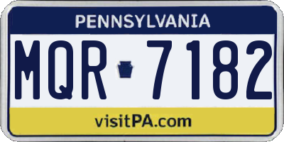 PA license plate MQR7182