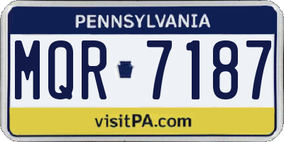 PA license plate MQR7187