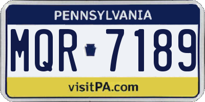 PA license plate MQR7189