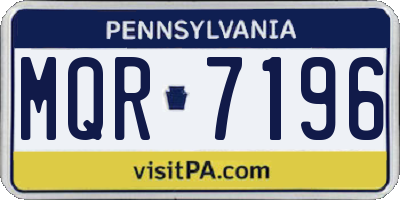 PA license plate MQR7196