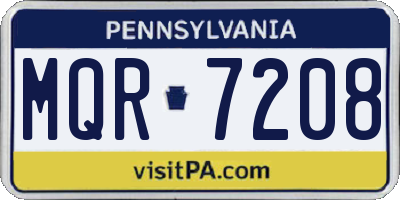 PA license plate MQR7208