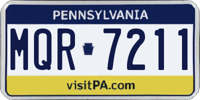 PA license plate MQR7211