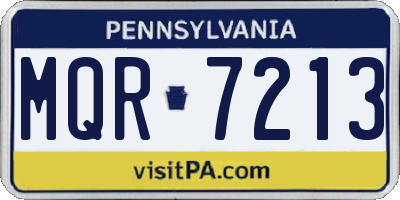 PA license plate MQR7213