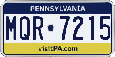 PA license plate MQR7215