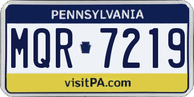 PA license plate MQR7219