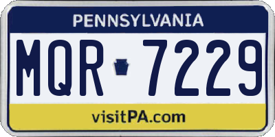 PA license plate MQR7229