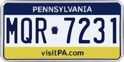 PA license plate MQR7231