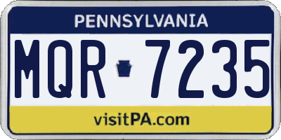 PA license plate MQR7235