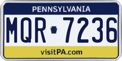PA license plate MQR7236