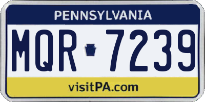 PA license plate MQR7239