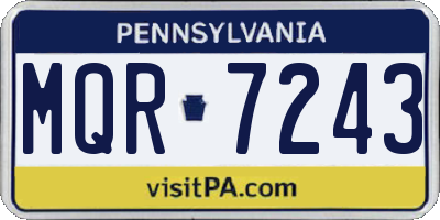 PA license plate MQR7243