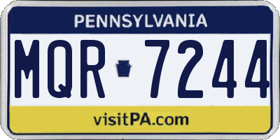 PA license plate MQR7244