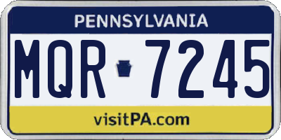 PA license plate MQR7245