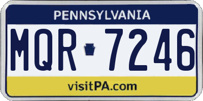 PA license plate MQR7246