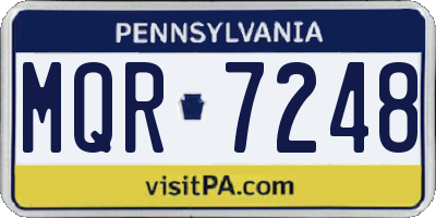 PA license plate MQR7248