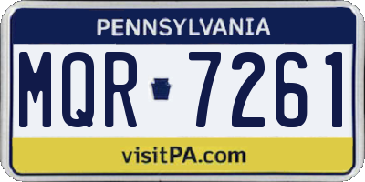 PA license plate MQR7261