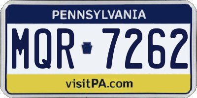 PA license plate MQR7262