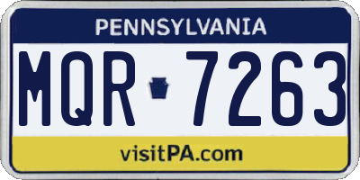 PA license plate MQR7263
