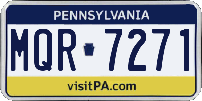 PA license plate MQR7271