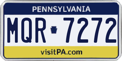 PA license plate MQR7272