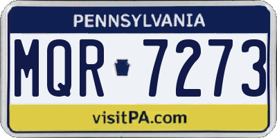 PA license plate MQR7273
