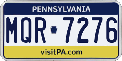PA license plate MQR7276