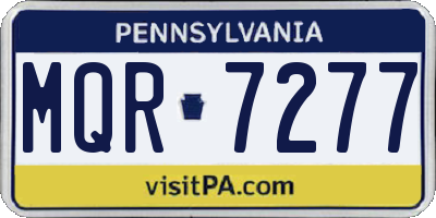 PA license plate MQR7277