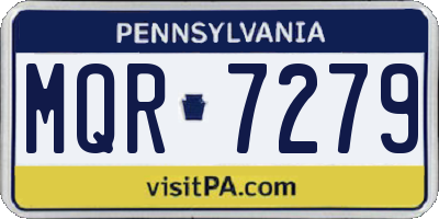 PA license plate MQR7279
