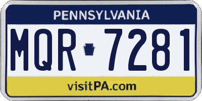PA license plate MQR7281