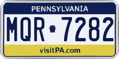 PA license plate MQR7282