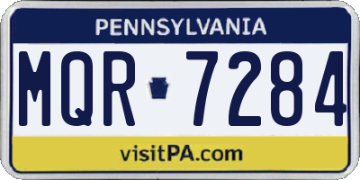 PA license plate MQR7284