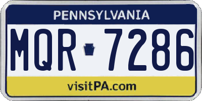 PA license plate MQR7286