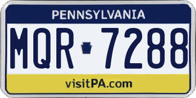 PA license plate MQR7288